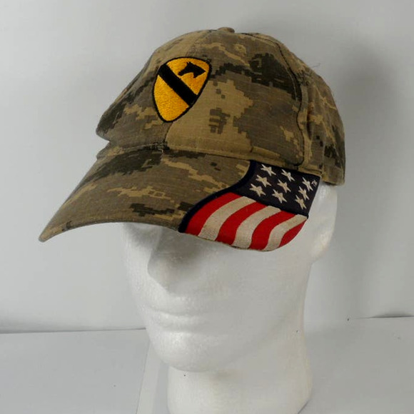 Army 1st Calvary Digital Camouflage Snapback Cap Hat Camo Military USA - Picture 1 of 6
